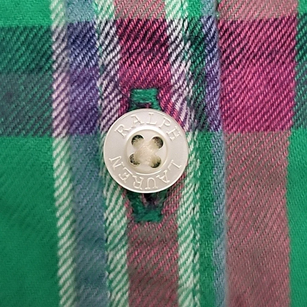 RALPH LAUREN Infant Girl‎ Size 18mo Plaid Print Long Blouse Tunic Top